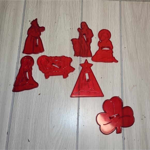 Vtg USA Made 6 Nativty Cookie Cutters Christmas Holiday Baby Jesus Mary Joseph - Picture 1 of 9